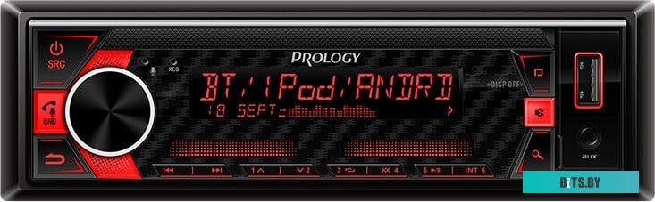 PRCMD340 Автомагнитола Prology CMD-340 1DIN 4x55Вт v4.2 ПДУ RDS (PRCMD340)