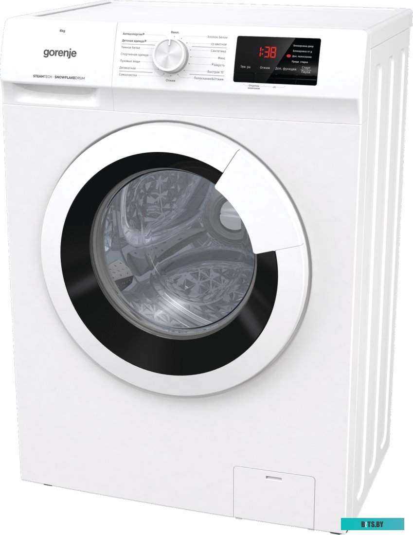 WHE60SFS Стиральная машина Gorenje WHE60SFS с паром класс: A+++ загр.фронтальная макс.:6кг белый