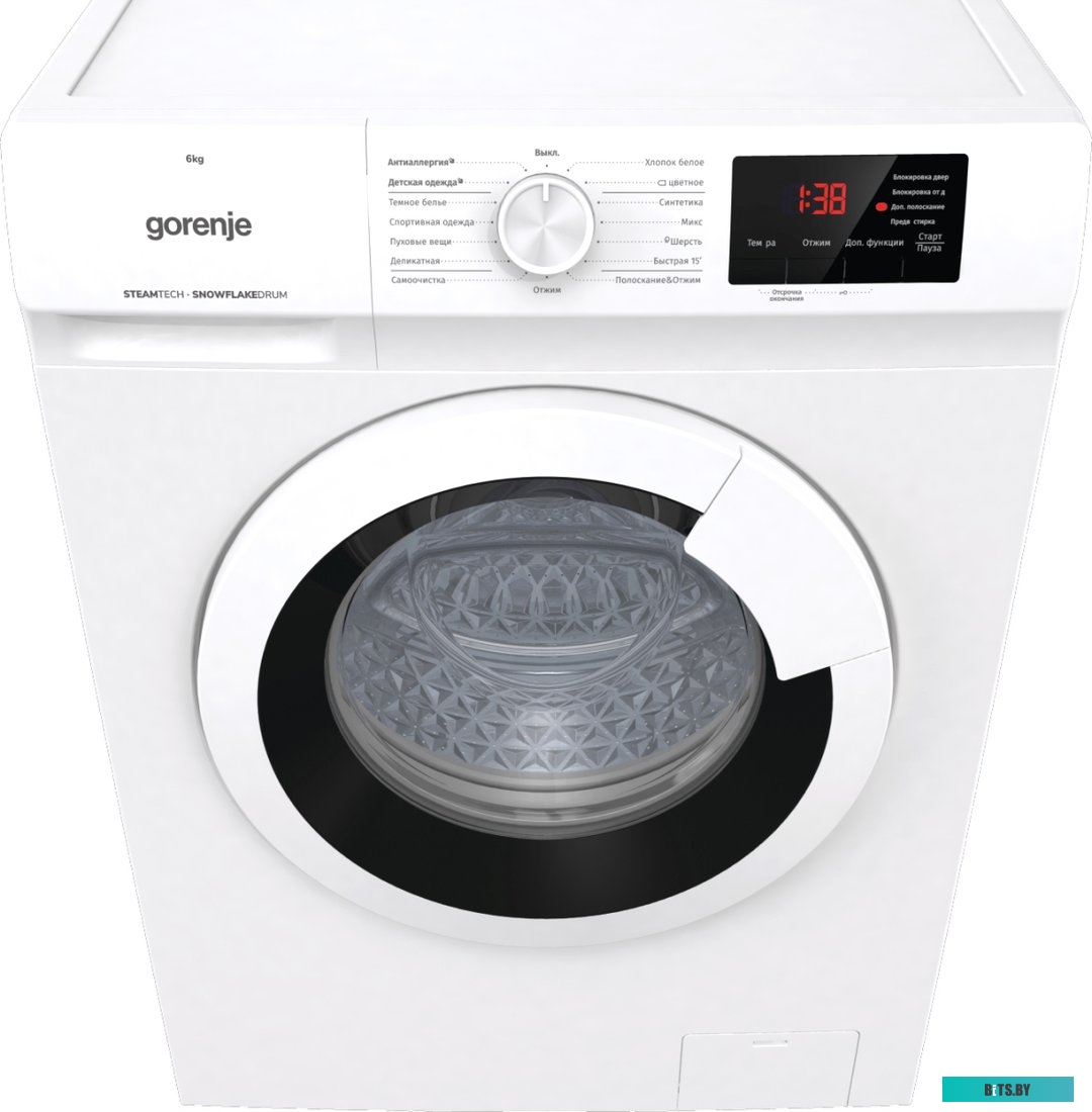 WHE60SFS Стиральная машина Gorenje WHE60SFS с паром класс: A+++ загр.фронтальная макс.:6кг белый