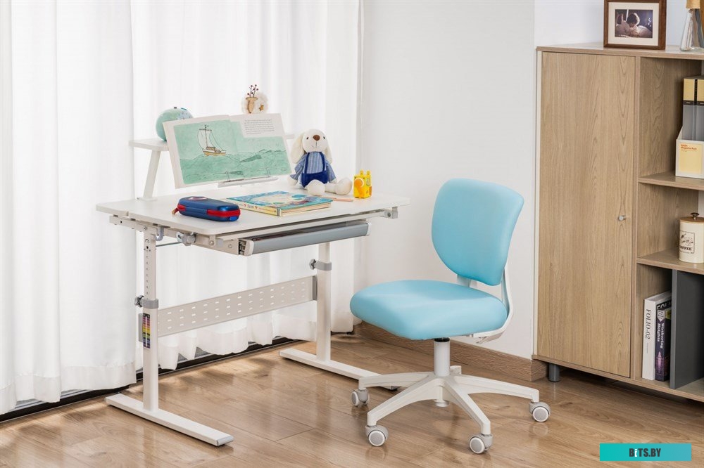 CS-CHR-3594BL Кресло детское Cactus CS-CHR-3594BL голубой крестов. пластик белый