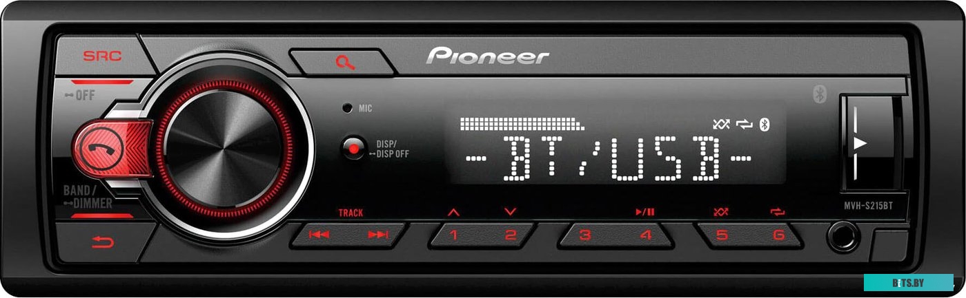 MVH-S215BT Автомагнитола Pioneer MVH-S215BT 1DIN 4x50Вт RDS