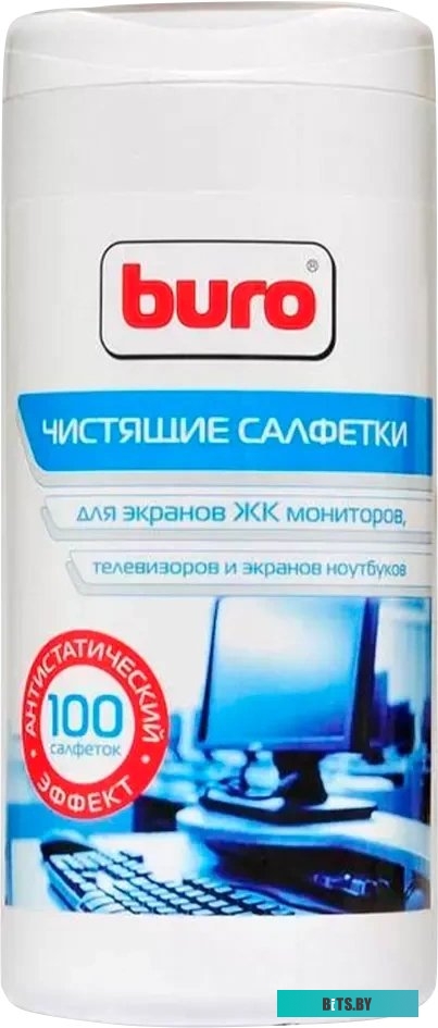 Влажные салфетки Buro BU-Ascreen (туба 100 шт.)