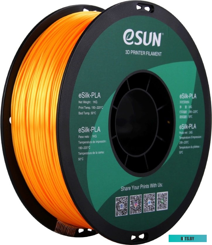Т0030635 eSUN eSilk PLA 1.75 мм 1000 г (темно-желтый)