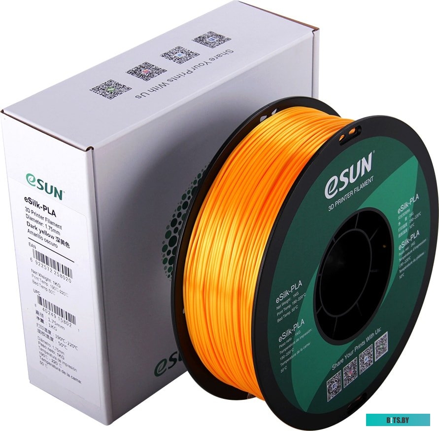 Т0030635 eSUN eSilk PLA 1.75 мм 1000 г (темно-желтый)