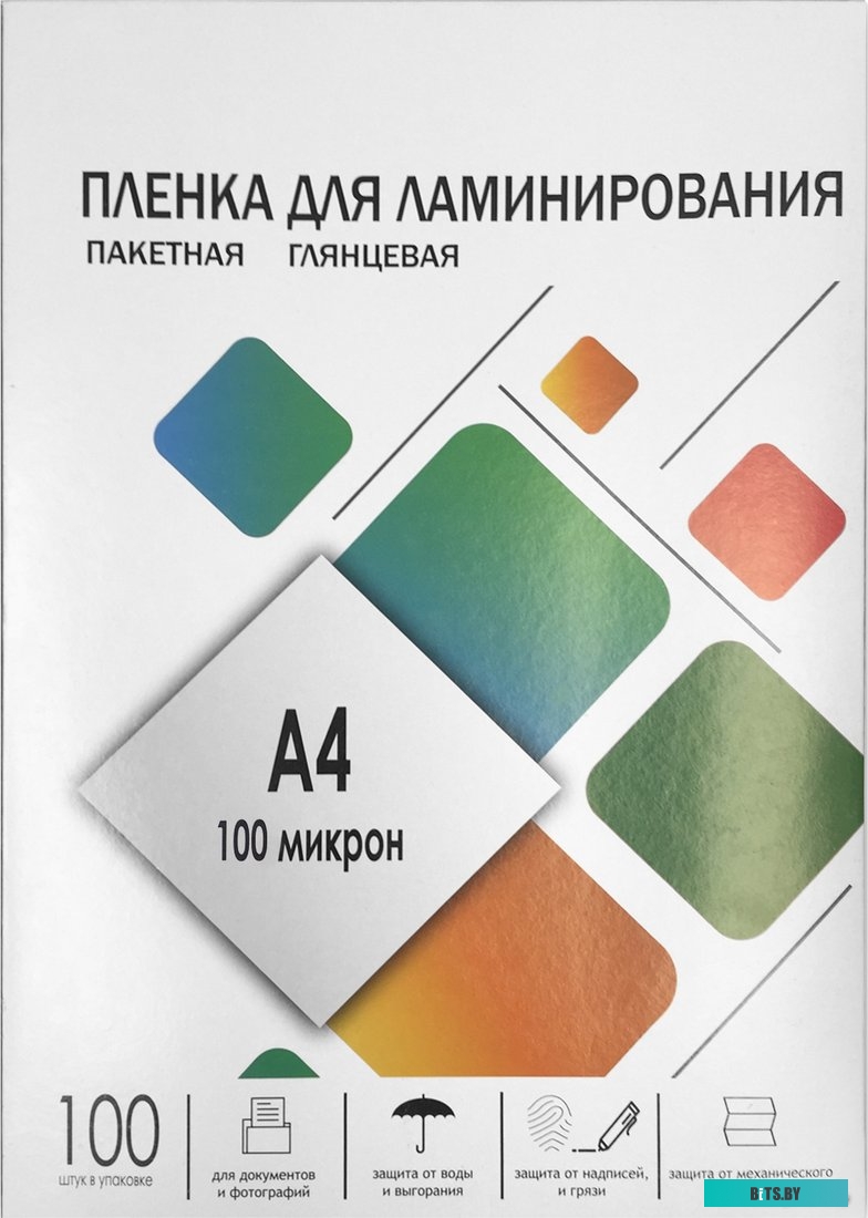Пленка для ламинирования Office Kit LPA4100, 100мкм, 216х303 мм, 25шт., глянцевая, A4