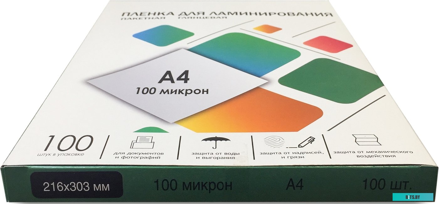Пленка для ламинирования Office Kit LPA4100, 100мкм, 216х303 мм, 25шт., глянцевая, A4