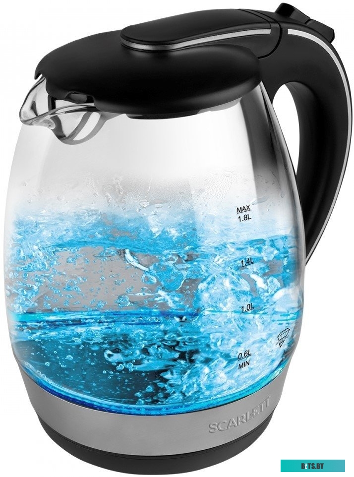 EK27G47 Чайник электрический Scarlett SC-EK27G47 1.8л. 2200Вт черный (корпус: стекло)