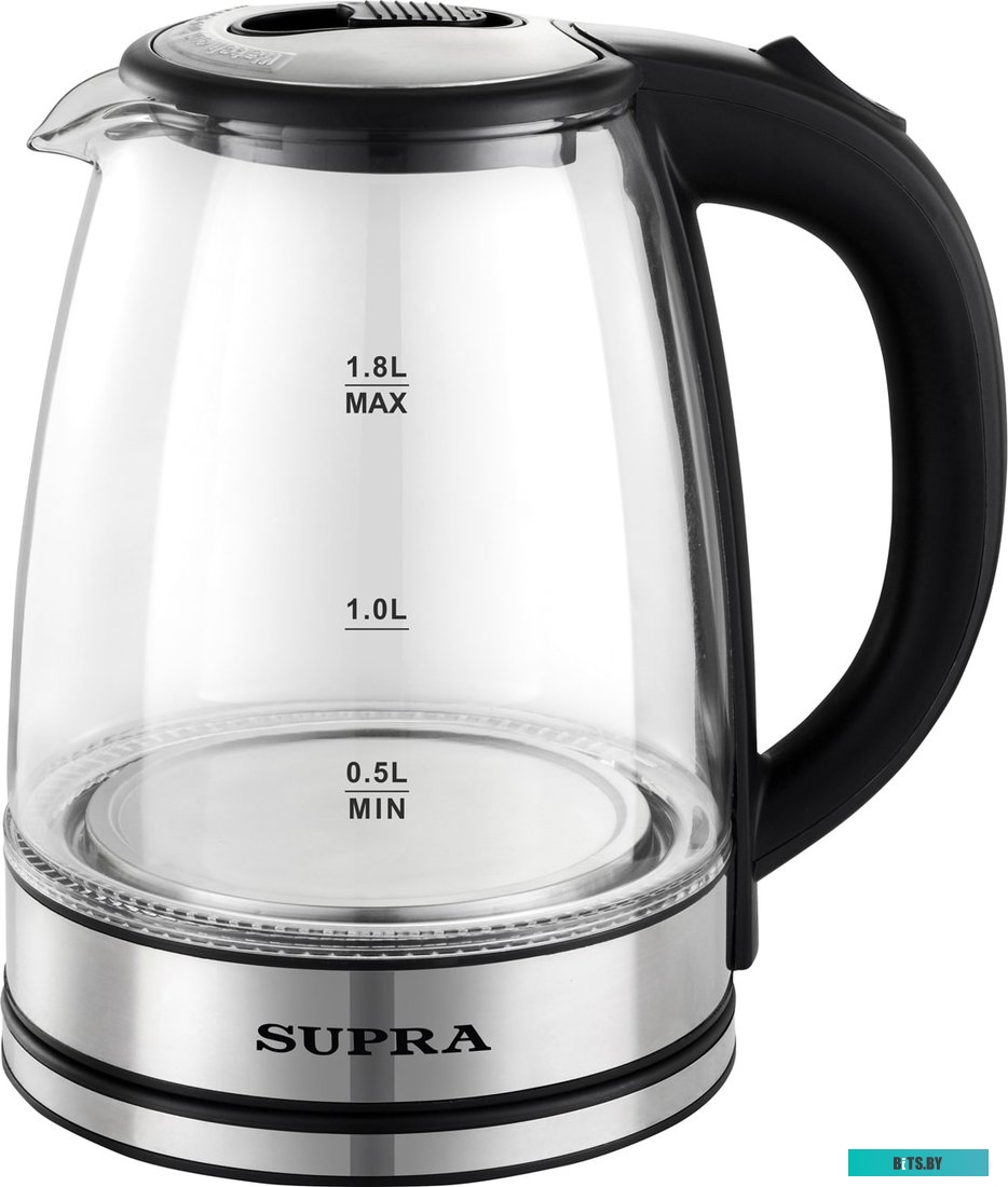 KES-1852G Чайник электрический Supra KES-1852G 1.8л. 1500Вт черный (корпус: стекло)