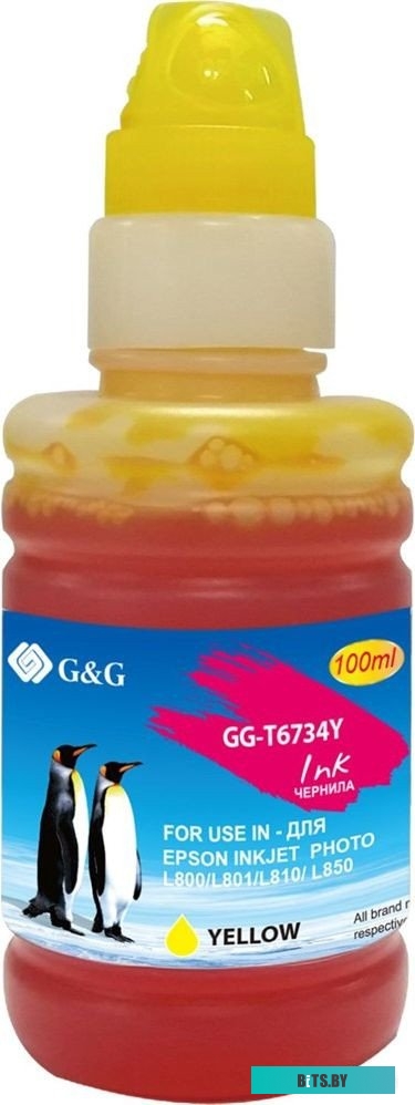 Чернила G&G GG-T6734Y желтый 100мл для Epson L800, L805, L810, L850