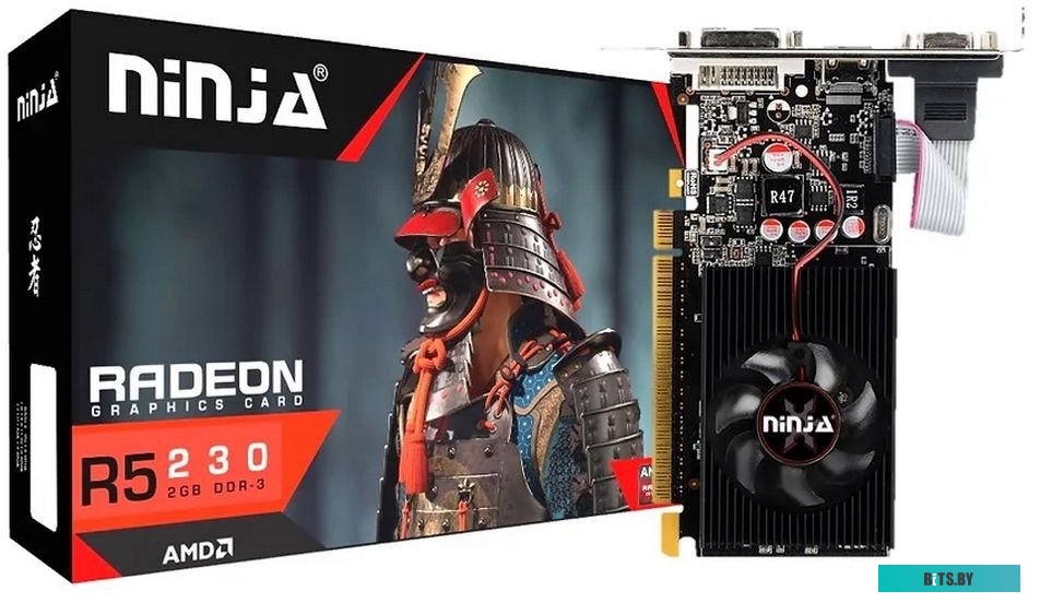 AFR523023F Видеокарта Ninja (Sinotex) AMD Radeon R5 230 (160SP) 2GB DDR3 64BIT DVI HDMI CRT