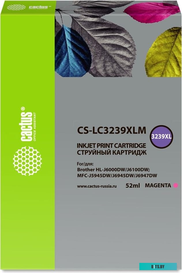 Картридж струйный Cactus CS-LC3239XLM пурпурный (52мл) для Brother HL-J6000DW/J6100DW