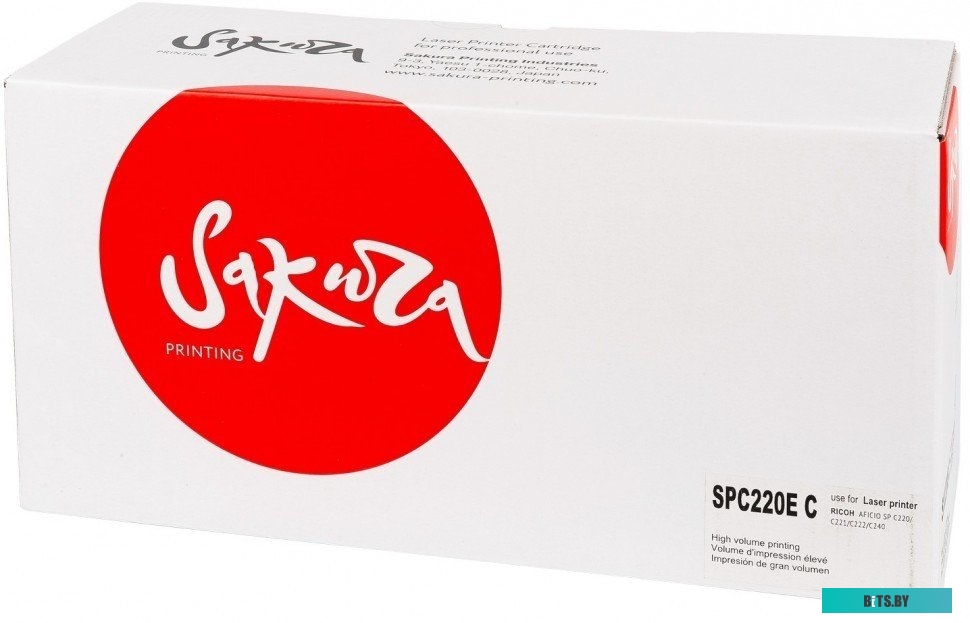 Картридж Sakura SASPC220EC (406053) для Ricoh Aficio SP C220S, C221SF, C222SF, SP C220N, C221N, C222DN, C240DN, C240SF, синий, 2300 к.