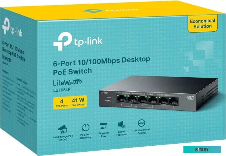 Неуправляемый коммутатор TP-Link LiteWave LS106LP V1