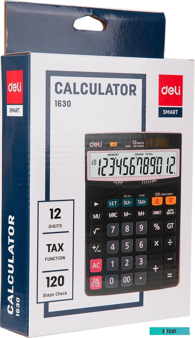Калькулятор настольный Deli Core E1630 черный 12-разр.