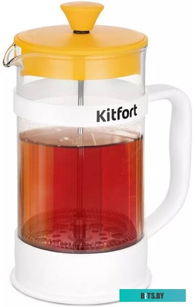 КТ-625-4 Чайник электрический Kitfort КТ-625-4 1.7л. 2200Вт черный/желтый (корпус: стекло)