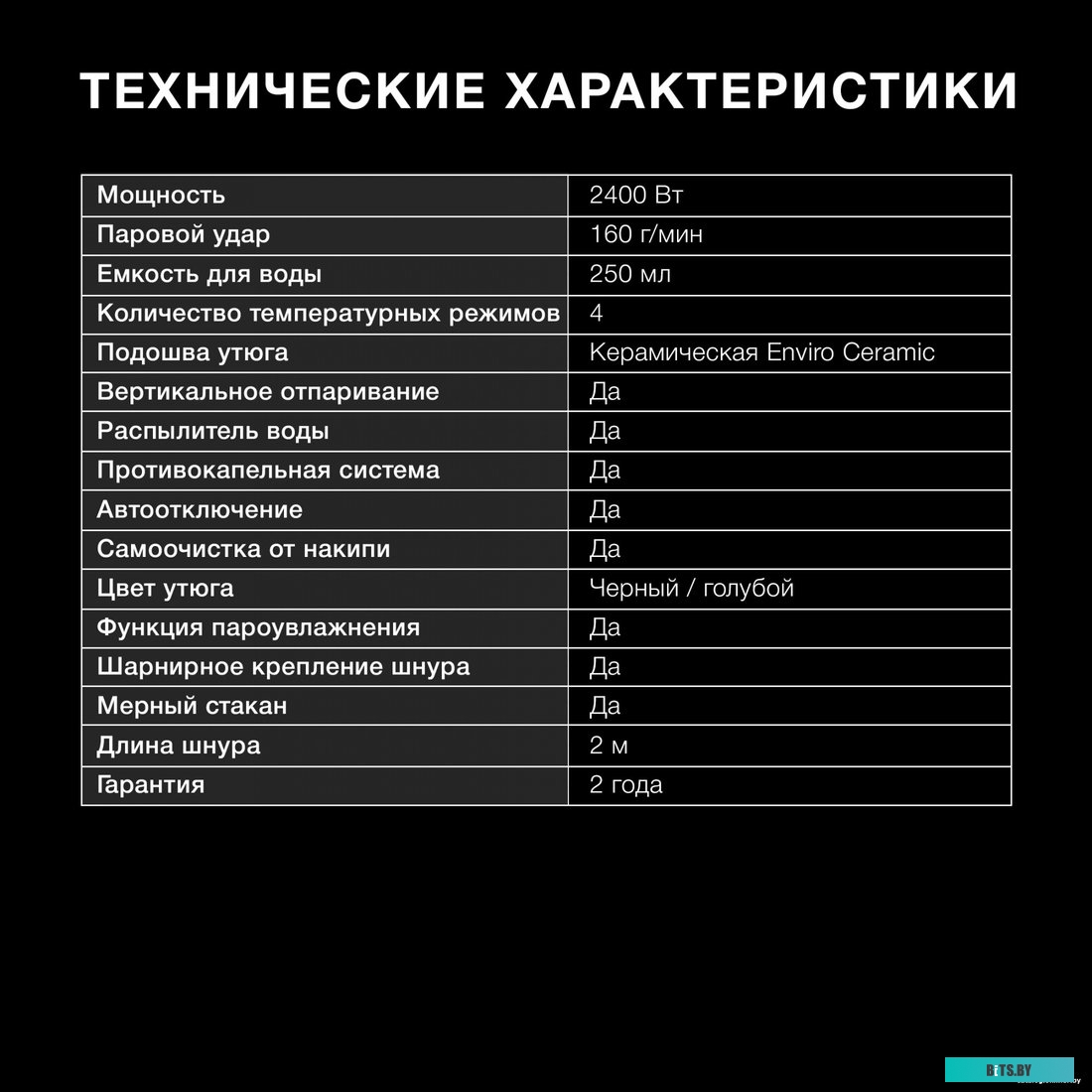 H-SI01557 Утюг Hyundai H-SI01557 2400Вт черный/голубой