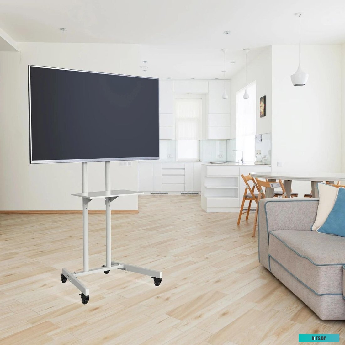 Стойка для телевизора Cactus CS-ST04WT белый 37"-70" макс.68кг напольный мобильный