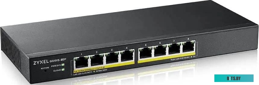 Коммутатор Zyxel GS1915-8EP-EU0101F 8x1Гбит/с 8PoE+ 60W управляемый