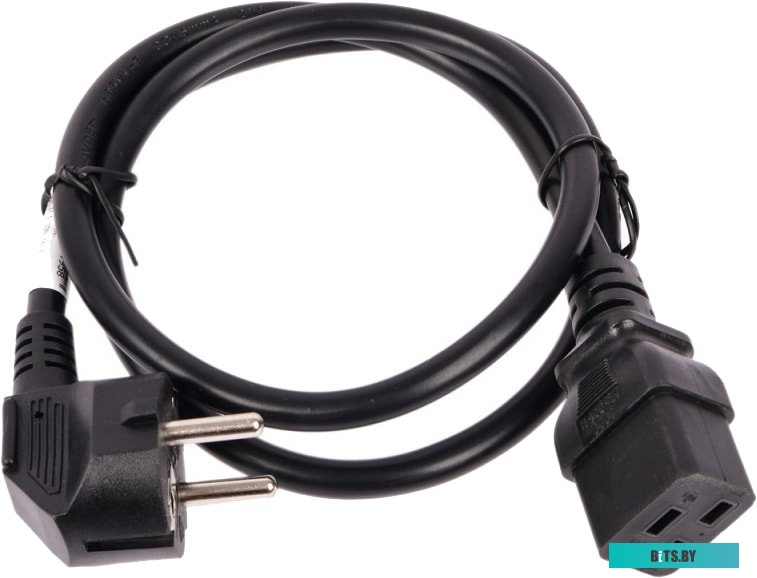 Кабель питания Lanmaster LAN-PP19/SH-1.0-BK C19-Schuko, 3х1.5, 220В, 16А, 1 метр