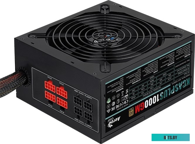 ACPG-KPK0FEC.12 Блок питания Aerocool ATX 1000W KCAS PLUS 1000GM V2 80+ gold (20+4pin) APFC 140mm fan 10xSATA Cab Manag RTL