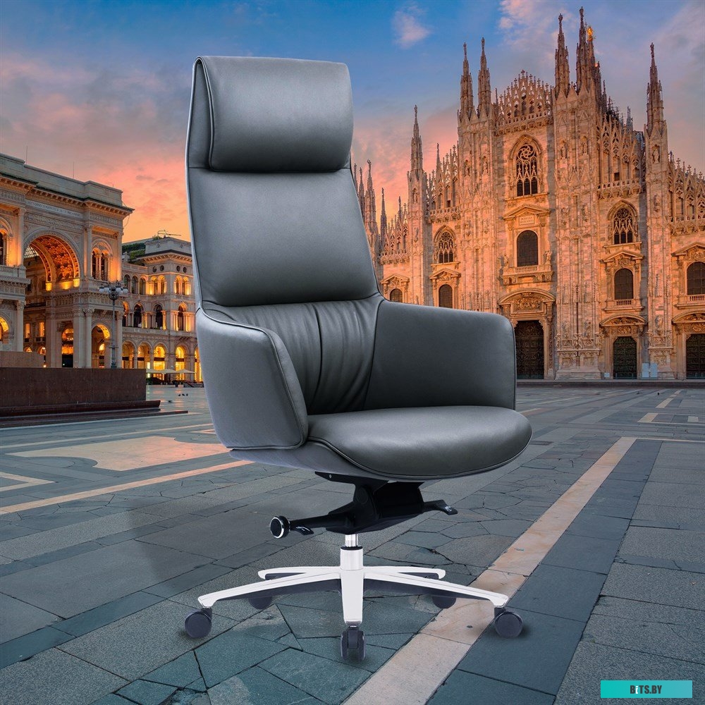 CS-LBK-MILANO Кресло руководителя Cactus CS-LBK-MILANO кожа с подголов. крестов. алюминий