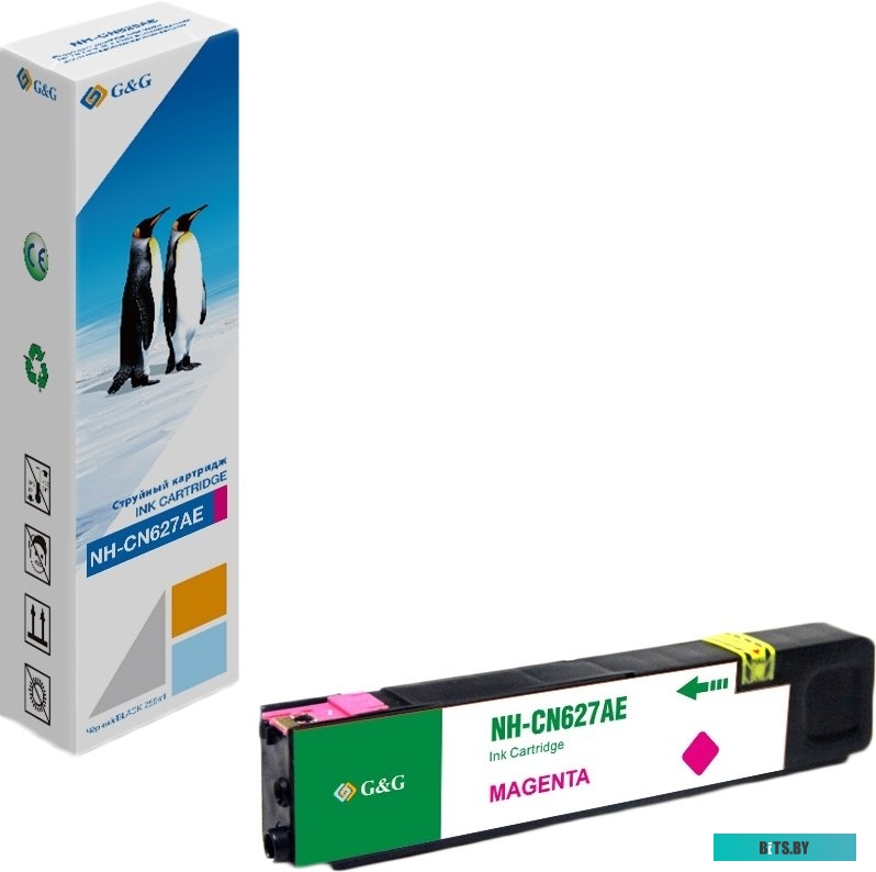 Картридж струйный G&G NH-CN627AE пурпурный (110мл) для HP Officejet Pro X576dw/X476dn/X551dw/X451dw