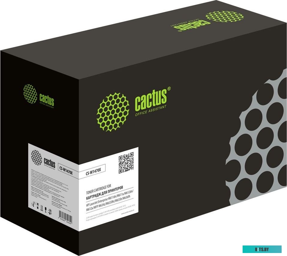 Картридж Cactus CS-W1470X W1470X черный (25200стр.) для HP LaserJet M611dn/M612dn/M634dn/M634h