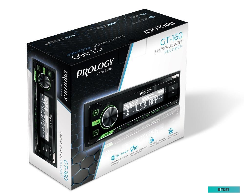 PRGT160 Автомагнитола Prology GT-160 1DIN 4x55Вт v4.2 ПДУ (PRGT160)