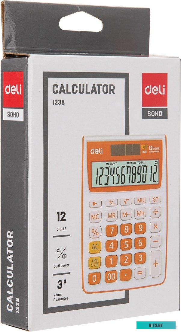 Калькулятор настольный Deli E1238/OR