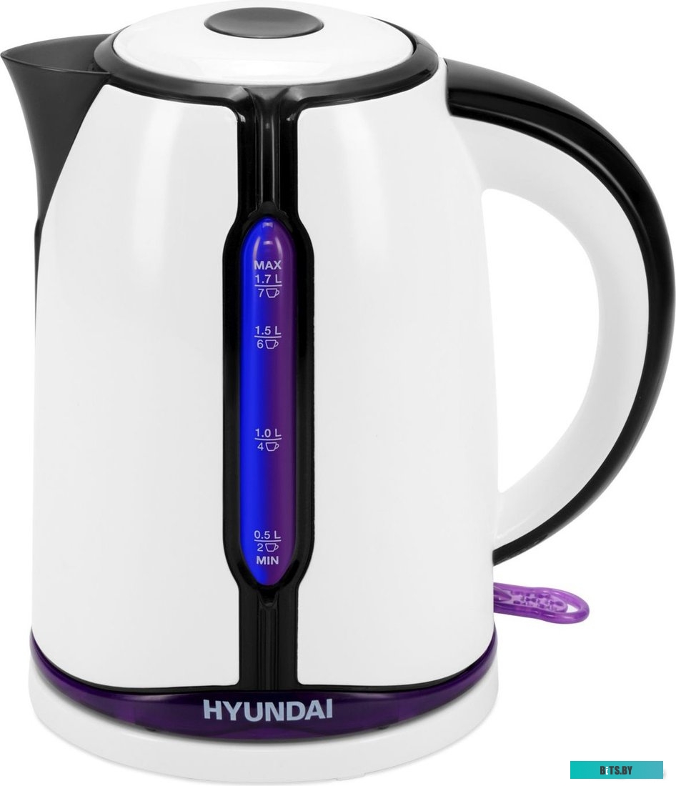 HYK-P3405 Чайник электрический Hyundai HYK-P3405 1.7л. 2200Вт белый/черный (корпус: пластик)
