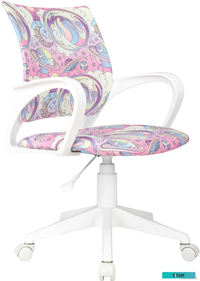 BUROKIDS 1 W-UNICORN Кресло детское Бюрократ BUROKIDS 1 W розовый единороги крестов. пластик пластик белый
