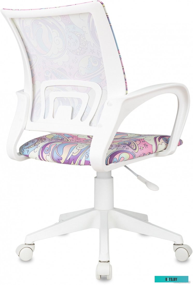 BUROKIDS 1 W-UNICORN Кресло детское Бюрократ BUROKIDS 1 W розовый единороги крестов. пластик пластик белый