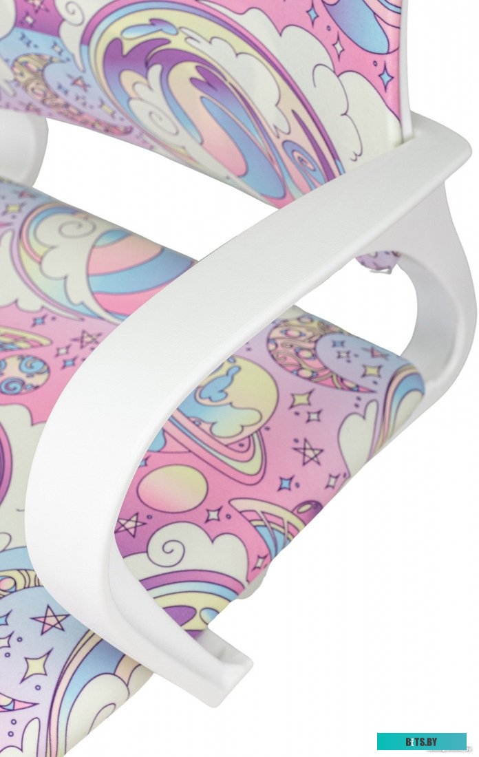 BUROKIDS 1 W-UNICORN Кресло детское Бюрократ BUROKIDS 1 W розовый единороги крестов. пластик пластик белый