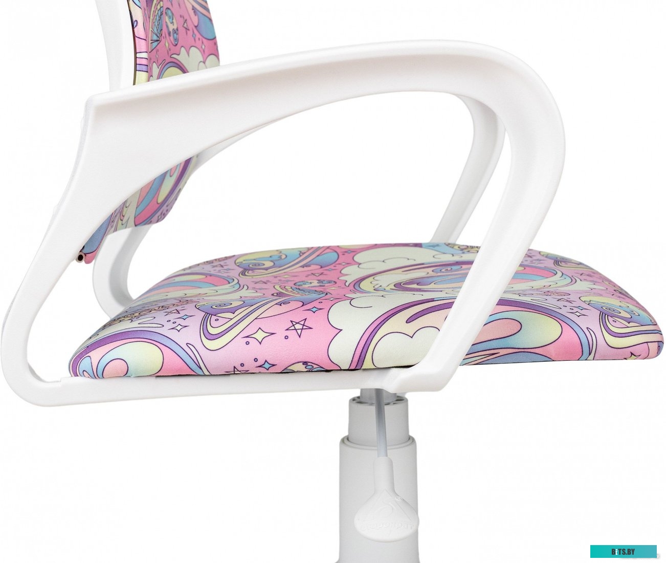 BUROKIDS 1 W-UNICORN Кресло детское Бюрократ BUROKIDS 1 W розовый единороги крестов. пластик пластик белый
