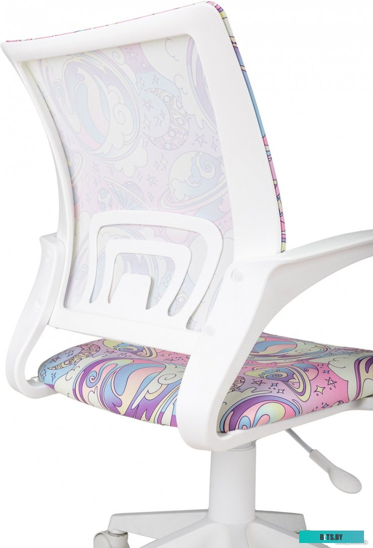 BUROKIDS 1 W-UNICORN Кресло детское Бюрократ BUROKIDS 1 W розовый единороги крестов. пластик пластик белый