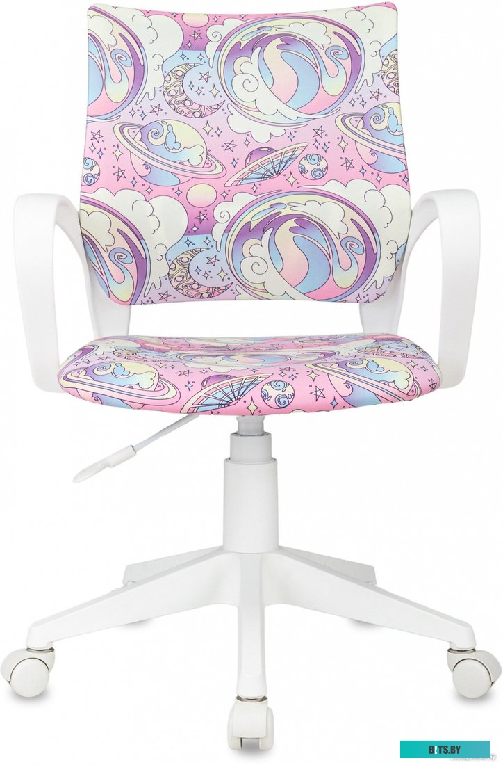 BUROKIDS 1 W-UNICORN Кресло детское Бюрократ BUROKIDS 1 W розовый единороги крестов. пластик пластик белый