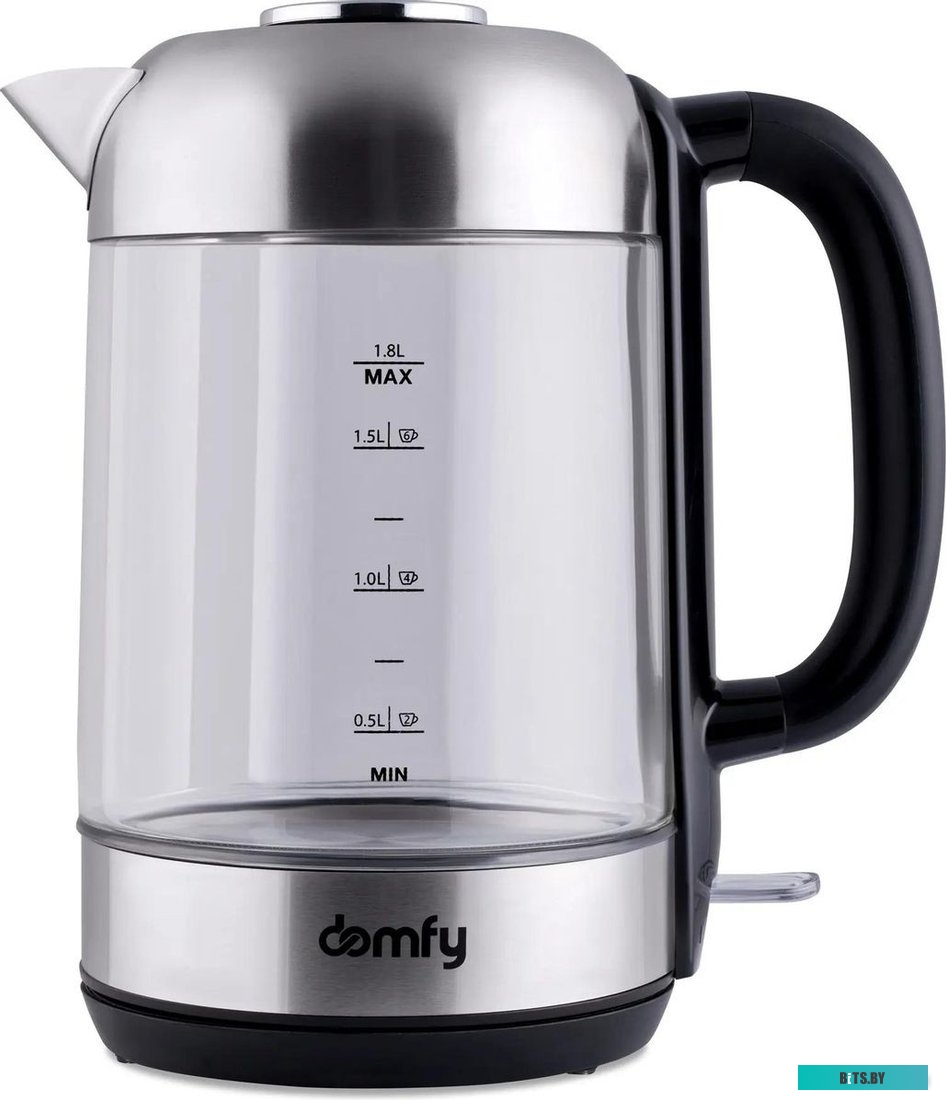 DSM-EK401 Чайник электрический Domfy DSM-EK401 1.8л. 2200Вт черный/прозрачный (корпус: стекло)