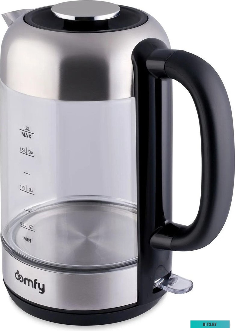 DSM-EK401 Чайник электрический Domfy DSM-EK401 1.8л. 2200Вт черный/прозрачный (корпус: стекло)