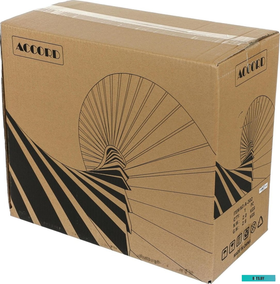 ACC A-302 Корпус Accord A-302 черный без БП ATX 1x120mm 2xUSB2.0 1xUSB3.0 audio