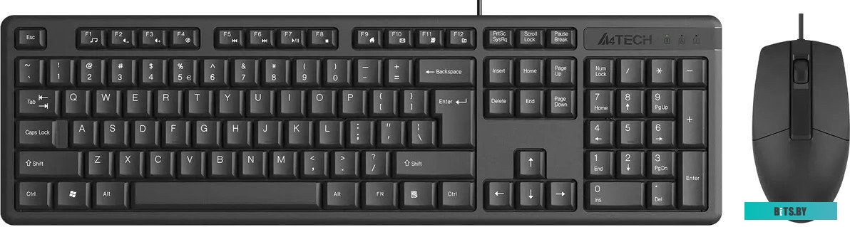 Офисный набор клавиатура + мышь A4Tech KR-3330, черный USB 