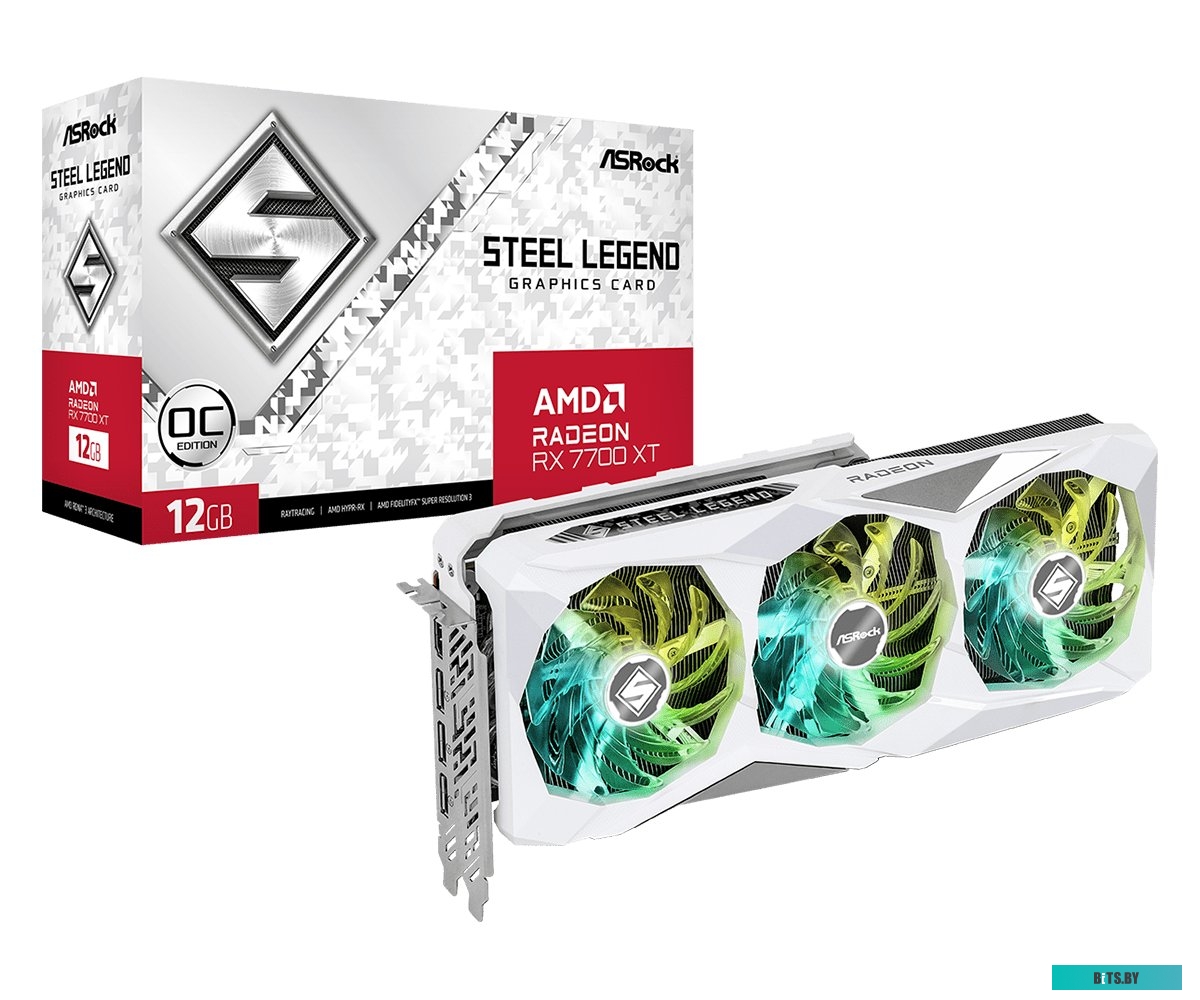 Видеокарта ASRock Radeon RX 7700 XT Steel Legend RX7700XT SL 12GO