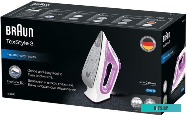 SI3030PU Утюг Braun SI3030PU 2300Вт розовый/белый