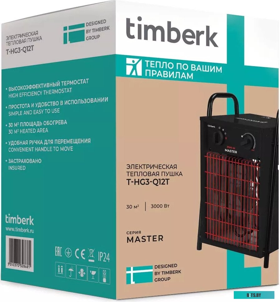 T-HG3-Q12T Black with Red Тепловая пушка Timberk T-HG3-Q12T Black with Red