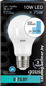 102502212-S Лампа светодиодная Gauss 102502212-S 12Вт цок.:E27 груша 150B 4100K св.свеч.бел.нейт. грушевидная (упак.:1шт)