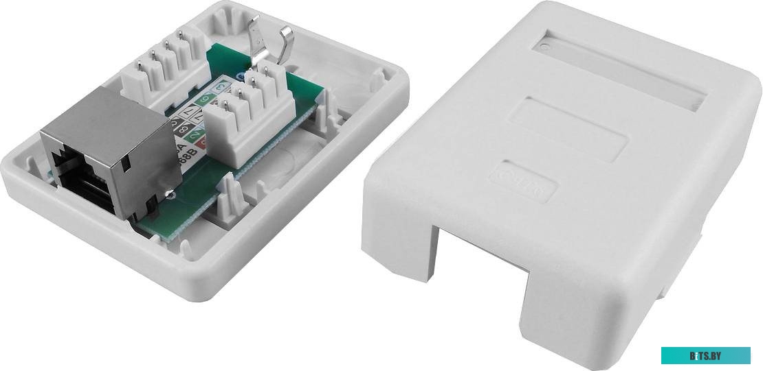 Розетка Hyperline SB1-2-8P8C-C5E-SH-WH RJ-45 2 кат. 5E FTP бел.