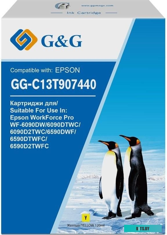 Картридж струйный G&G GG-C13T907440 желтый (120мл) для Epson WorkForce Pro WF-6090DW/6090DTWC/6090D2TWC/6590DWF