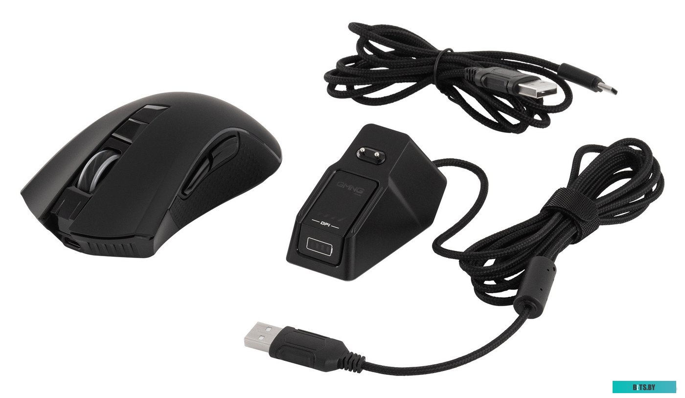 1533166 Мышь GMNG 980GMW черный оптическая (10000dpi) беспроводная USB для ноутбука (7but)