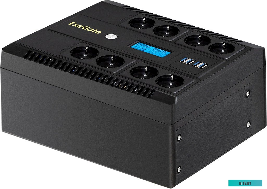 Источник бесперебойного питания Exegate NEO Smart LHB-800.LCD.AVR.8SH.CH.RJ.USB EX293857RUS
