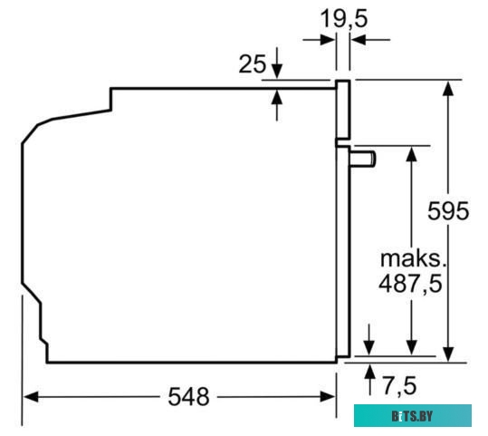 HBA534EB0 60 см, встраиваемый, электрический с конвекцией, объем 71 л, утапливаемые переключатели, 6 режимов, очистка каталитическая, направляющие про
