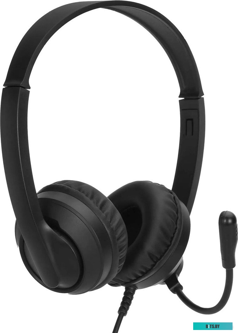1900379 Наушники с микрофоном Оклик HS-M500 черный 1.8м накладные оголовье (1900379)
